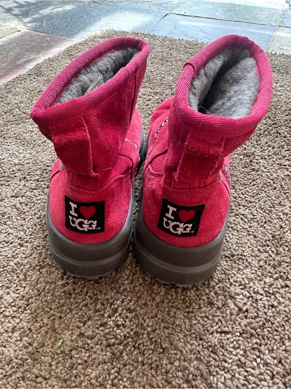 UGG Women’s Red Suede Ankle Boots- 5 - Picture 3 of 8